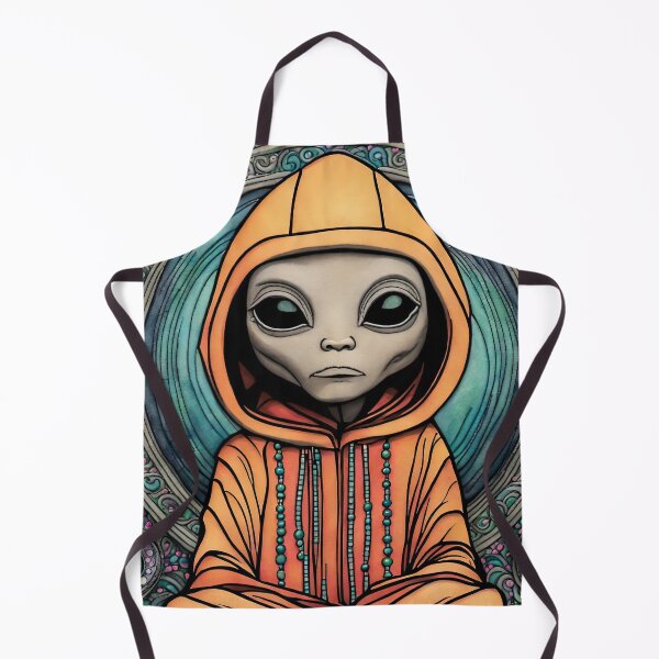 Item preview, Alien wearing a hoodie sitting in the lotus position meditating designed and sold by Colin Bentham.
