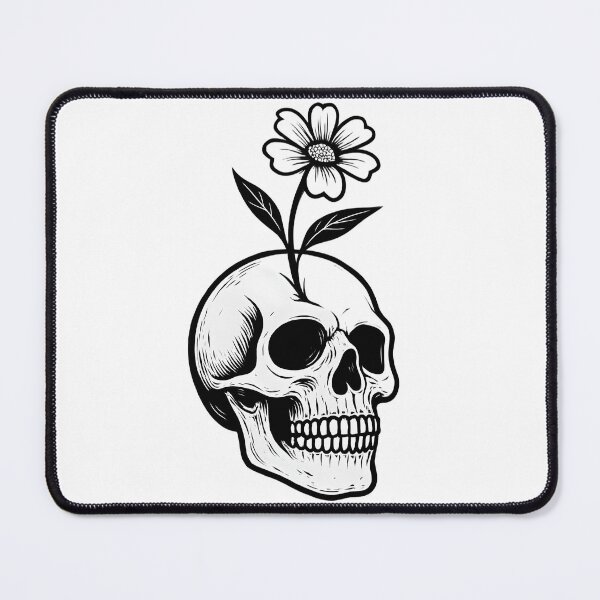Item preview, Skull and Flower Symbolic Print designed and sold by Margarita Fessenko.