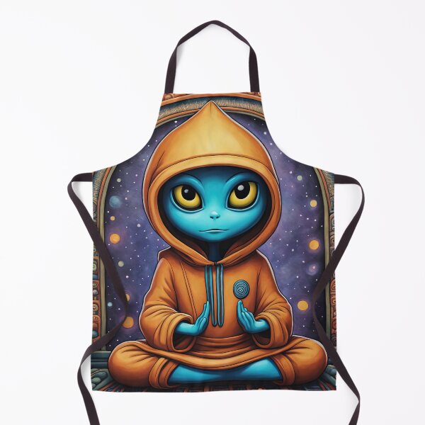 Item preview, Alien wearing a hoodie sitting in the lotus position meditating designed and sold by Colin Bentham.