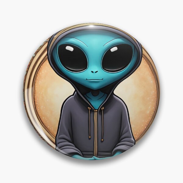 Item preview, Alien wearing a hoodie sitting in the lotus position meditating designed and sold by Colin Bentham.