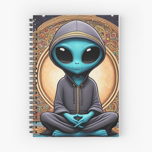 Item preview, Alien wearing a hoodie sitting in the lotus position meditating designed and sold by Colin Bentham.