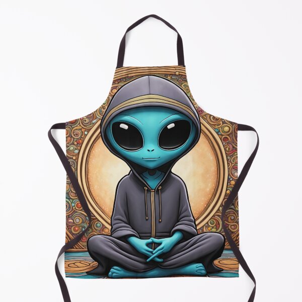 Item preview, Alien wearing a hoodie sitting in the lotus position meditating designed and sold by Colin Bentham.
