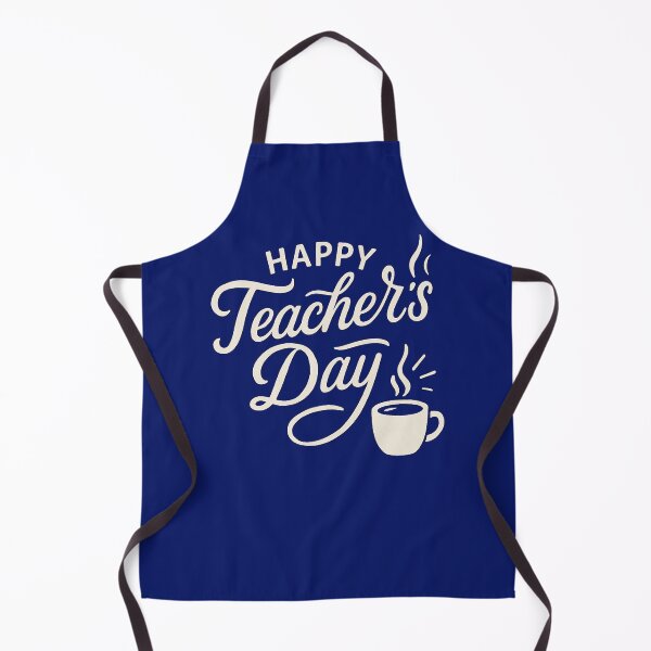 Artikelvorschau, Kopie von „Happy Teacher’s Day“ – Elegante weiße Schrift mit Kaffeetassen-Illustration entworfen und verkauft von Design_Your_Day.