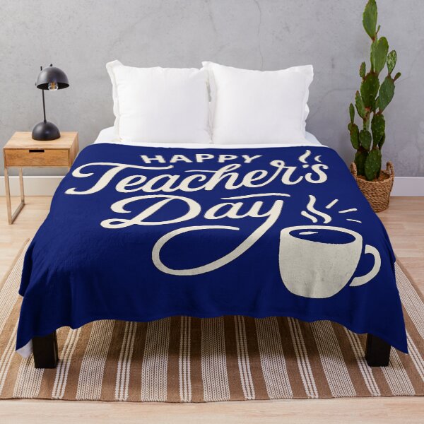 Item preview, Copy of Happy Teacher’s Day – Elegant White Script with Coffee Cup Illustration designed and sold by Design_Your_Day.