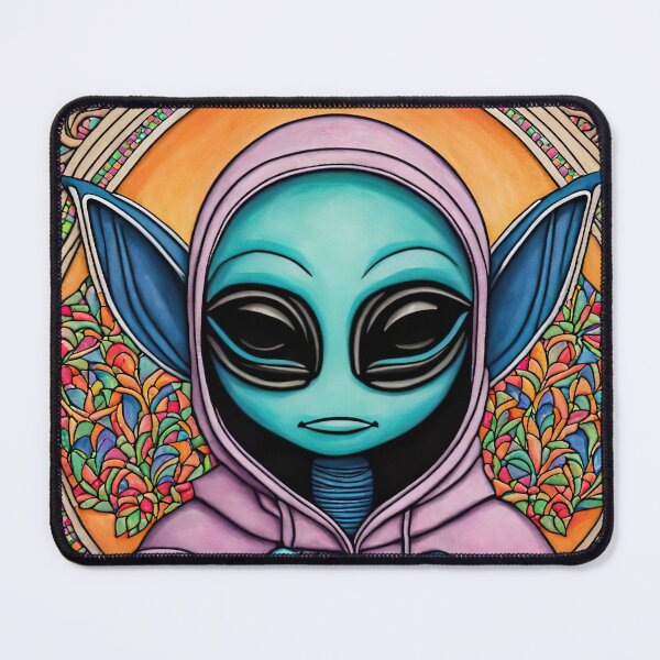 Item preview, Alien wearing a hoodie sitting in the lotus position meditating designed and sold by Colin Bentham.