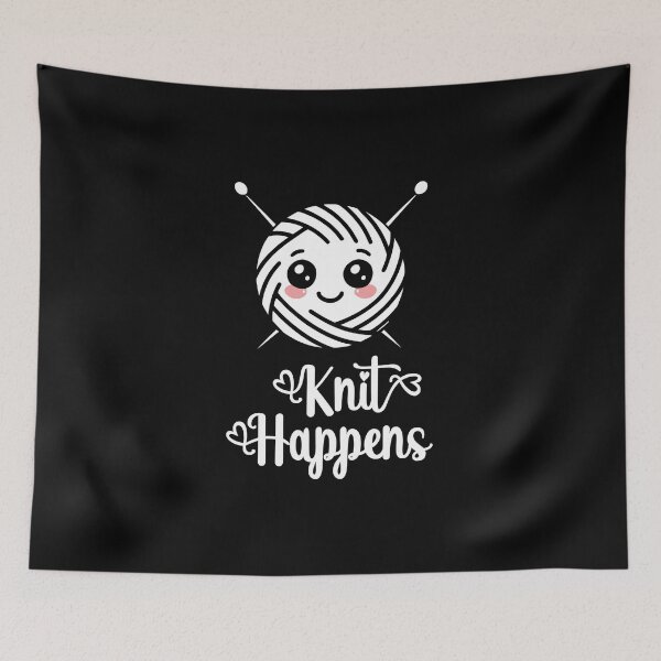 Item preview, Knit Happens – Cute Yarn Ball and Needles Design designed and sold by TeeVinci.