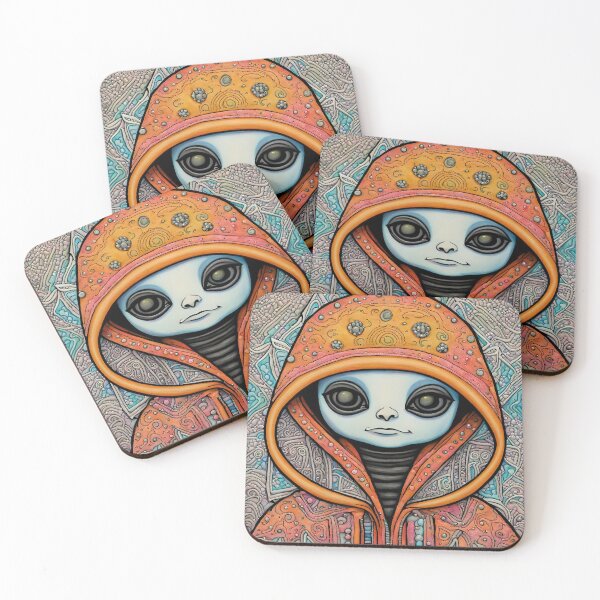 Item preview, Alien wearing a hoodie sitting in the lotus position meditating designed and sold by Colin Bentham.