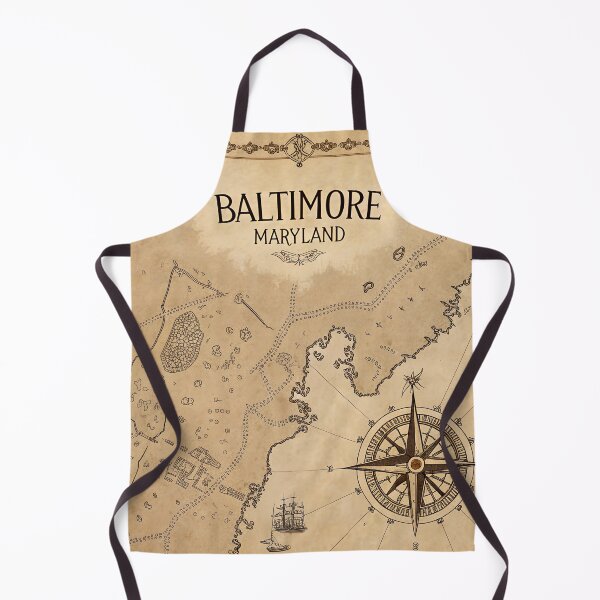 Item preview, Vintage 1850s Baltimore Map – Antique Sepia Nautical Wall Art designed and sold by VividOrganica.