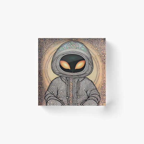 Item preview, Alien wearing a hoodie sitting in the lotus position meditating designed and sold by Colin Bentham.