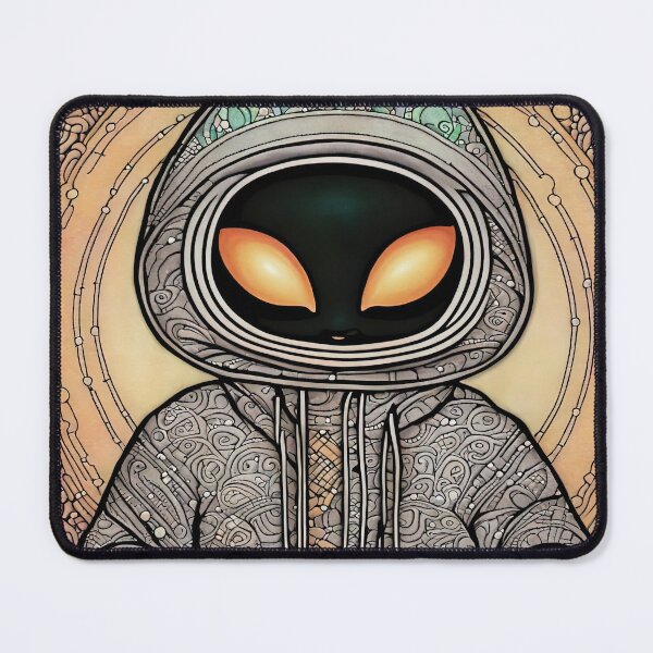 Item preview, Alien wearing a hoodie sitting in the lotus position meditating designed and sold by Colin Bentham.