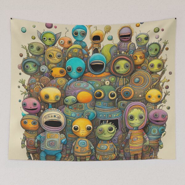 Item preview, Alien toddlers having fun playing designed and sold by Colin Bentham.