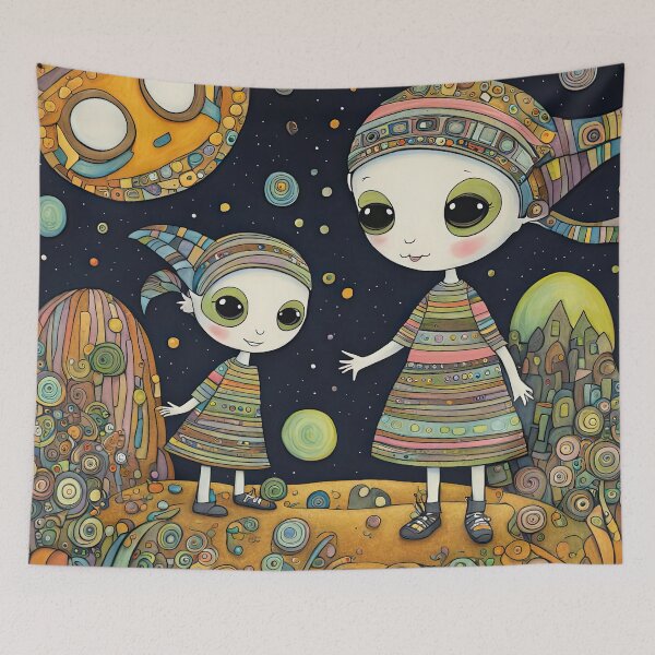 Item preview, Alien toddlers having fun playing designed and sold by Colin Bentham.