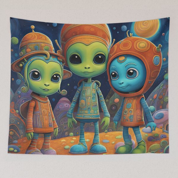 Item preview, Alien toddlers having fun playing designed and sold by Colin Bentham.