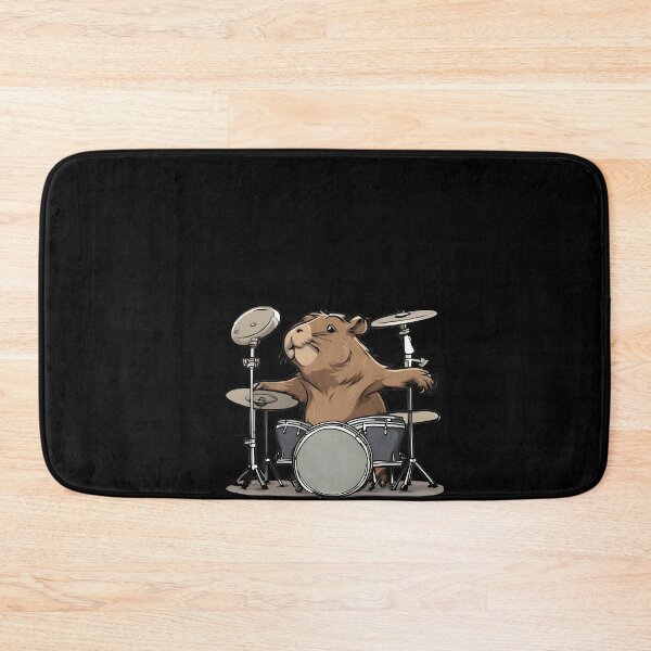 Item preview, Capybara Drums Rock designed and sold by ChicArtBitte.