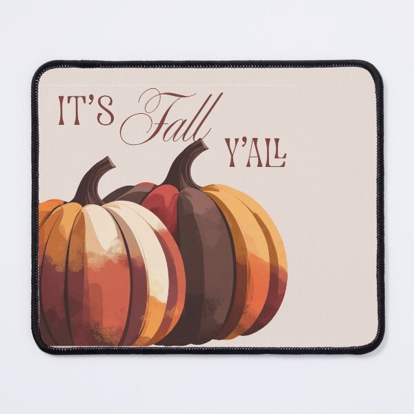 Item preview, It’s Fall Y’all- Cozy Fabric Pumpkin Illustration in Autumn Tones designed and sold by VirtualPalette.