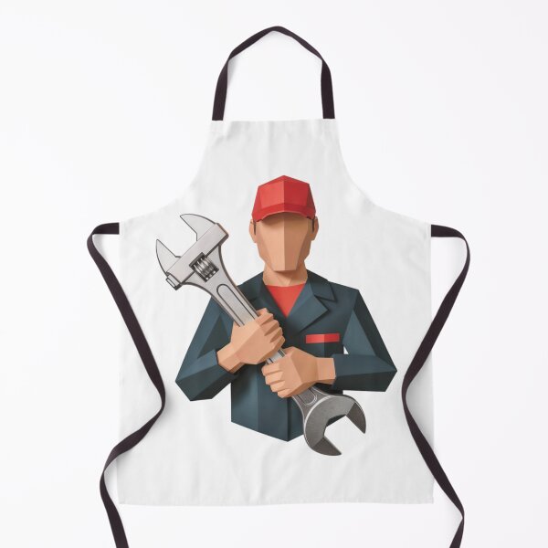 Item preview, Illustration of Worker Holding Adjustable Wrench in Uniform designed and sold by Creative88Art.