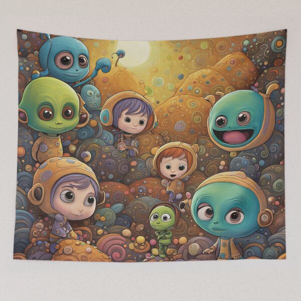 Item preview, Alien toddlers having fun playing designed and sold by Colin Bentham.