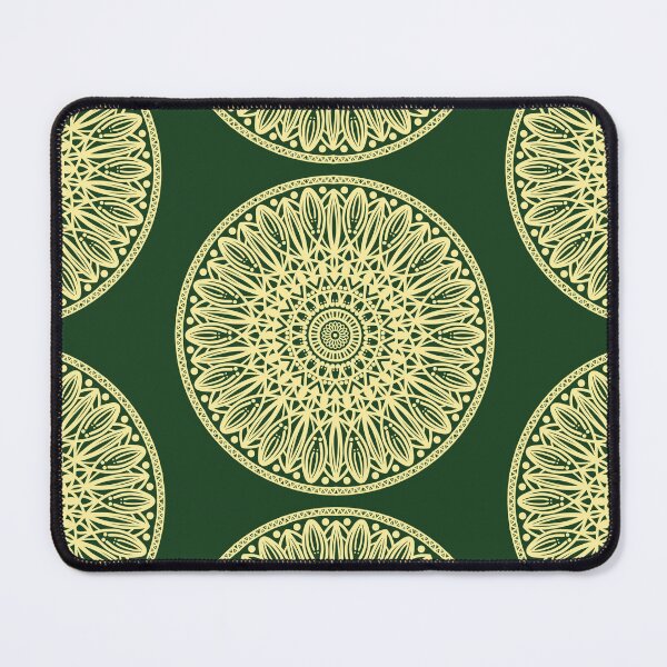 Item preview, Zentangle Mandala Art Spiritual Geometry Golden Green Sacred Lotus Symbol designed and sold by DivineMandala.