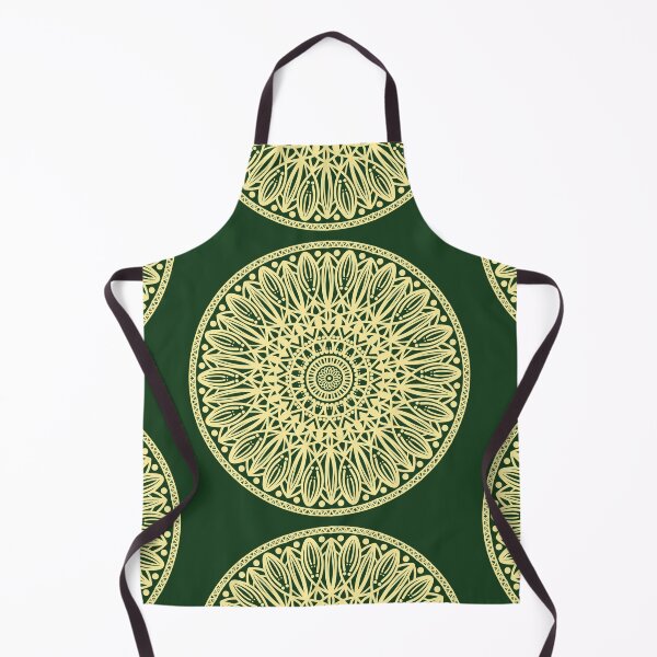 Item preview, Zentangle Mandala Art Spiritual Geometry Golden Green Sacred Lotus Symbol designed and sold by DivineMandala.