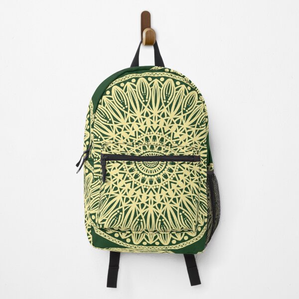 Item preview, Zentangle Mandala Art Spiritual Geometry Golden Green Sacred Lotus Symbol designed and sold by DivineMandala.