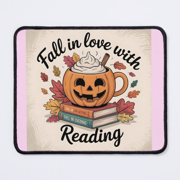 Item preview, Fall in Love with Reading – Cute Cozy Autumn Pumpkin Mug & Books designed and sold by Zibis09.