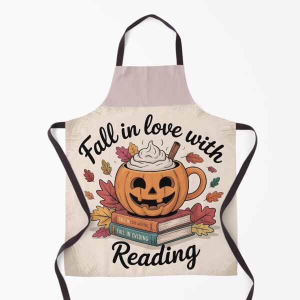 Item preview, Fall in Love with Reading – Cute Cozy Autumn Pumpkin Mug & Books designed and sold by Zibis09.