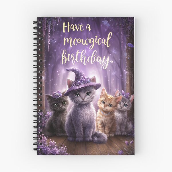 Item preview, Meowgical birthday, cats designed and sold by ARTelierDigital.