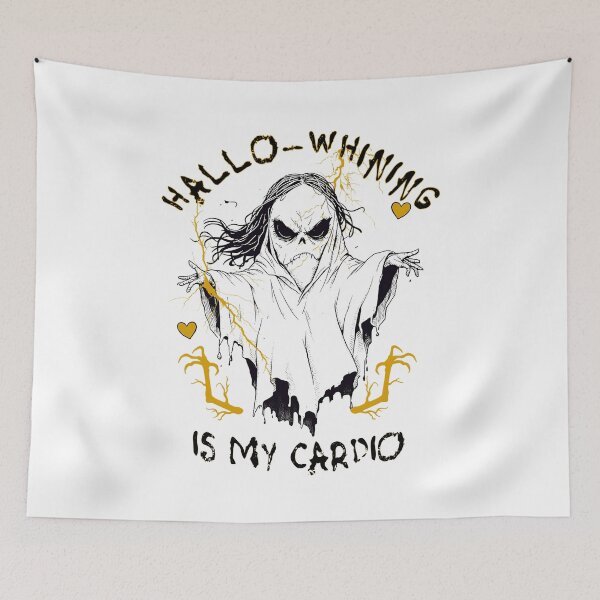 Item preview, HALLO-WHINING IS MY CARDIO - SARCASTIC HALLOWEEN designed and sold by justyna-s28.