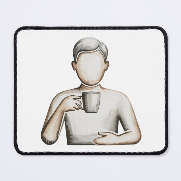 Item preview, Minimalist Illustration of Faceless Person Holding a Cup on Black designed and sold by Creative88Art.