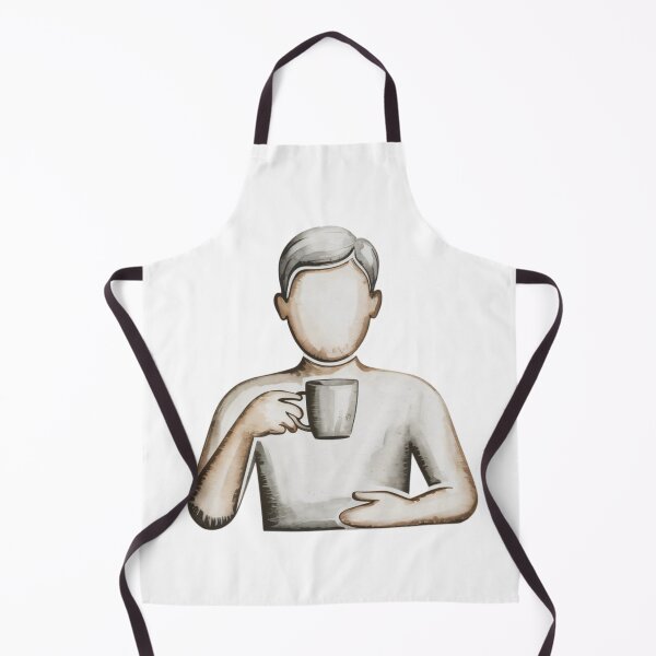 Item preview, Minimalist Illustration of Faceless Person Holding a Cup on Black designed and sold by Creative88Art.