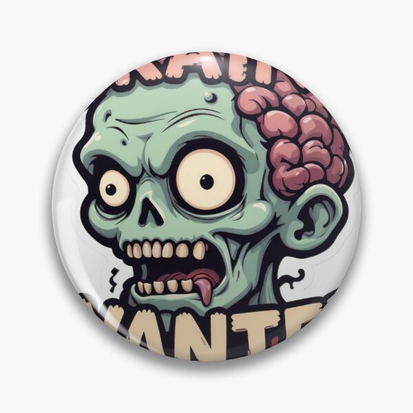 Item preview, Cartoon Zombie Head with Text on Black Background designed and sold by Creative88Art.