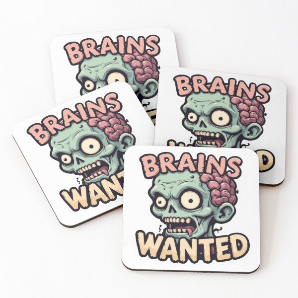 Item preview, Cartoon Zombie Head with Text on Black Background designed and sold by Creative88Art.