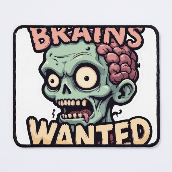 Item preview, Cartoon Zombie Head with Text on Black Background designed and sold by Creative88Art.
