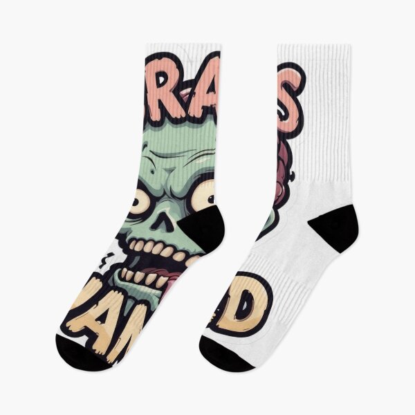 Item preview, Cartoon Zombie Head with Text on Black Background designed and sold by Creative88Art.