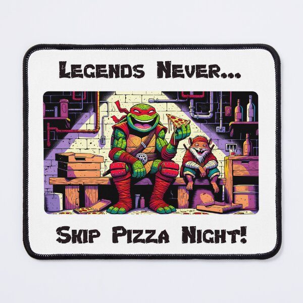 Item preview, Ninja Turtle Raphael with Master Splinter Eating Pizza designed and sold by funkyjuices.