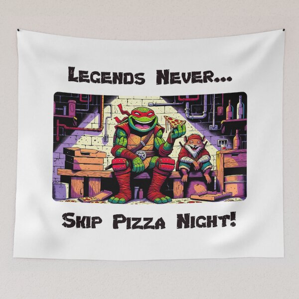 Item preview, Ninja Turtle Raphael with Master Splinter Eating Pizza designed and sold by funkyjuices.