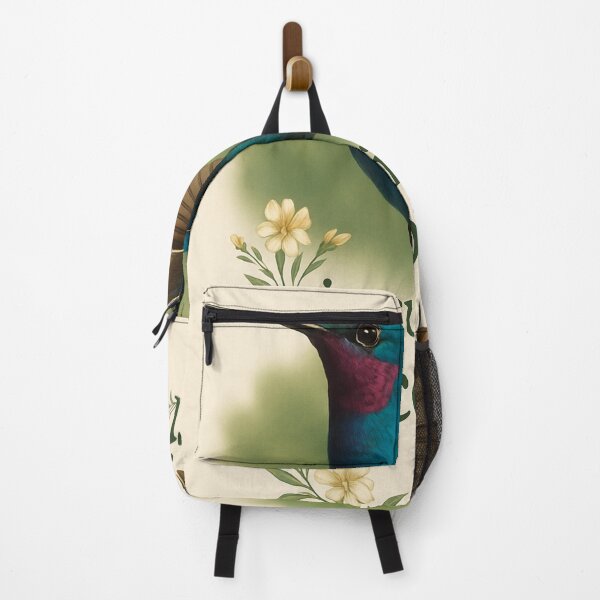 Item preview, colorful hummingbird in flight with floral text designed and sold by chol94.
