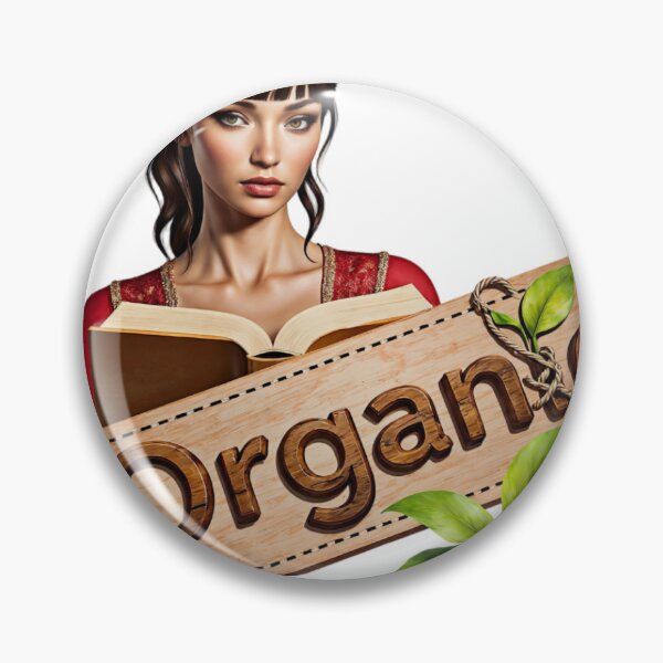 Item preview, Woman in Red Holding Book with Organic Tag and Green Plant designed and sold by Creative88Art.
