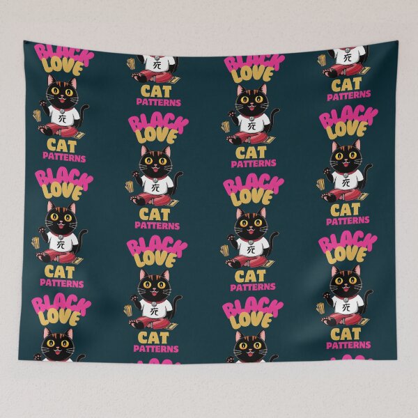 Item preview, black cat patterns Fierce Felines Black Cat Pattern Collection designed and sold by FranciscaDrake.