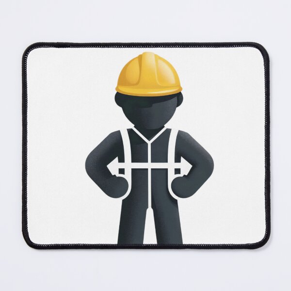 Item preview, Black worker Figure with Yellow Hard Hat and Safety Harness designed and sold by Creative88Art.