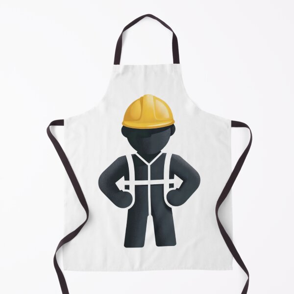 Item preview, Black worker Figure with Yellow Hard Hat and Safety Harness designed and sold by Creative88Art.