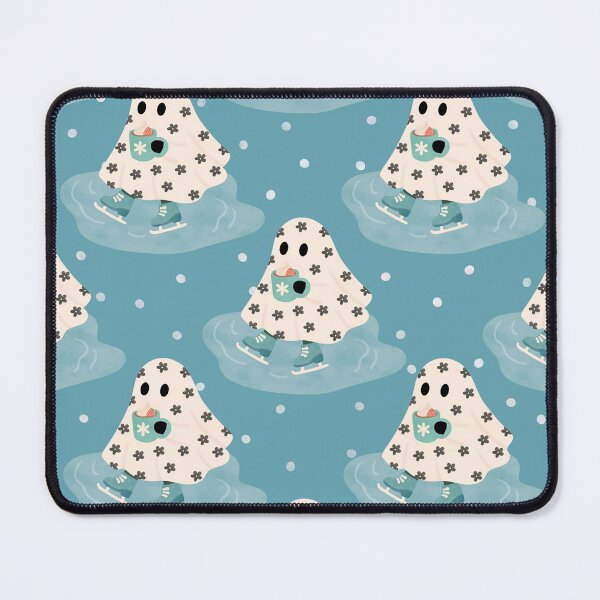 Item preview, Ghost Ice Skating Pattern – Cute Winter Holiday Seamless Design designed and sold by wanderbloomm.