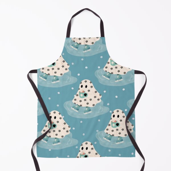 Item preview, Ghost Ice Skating Pattern – Cute Winter Holiday Seamless Design designed and sold by wanderbloomm.