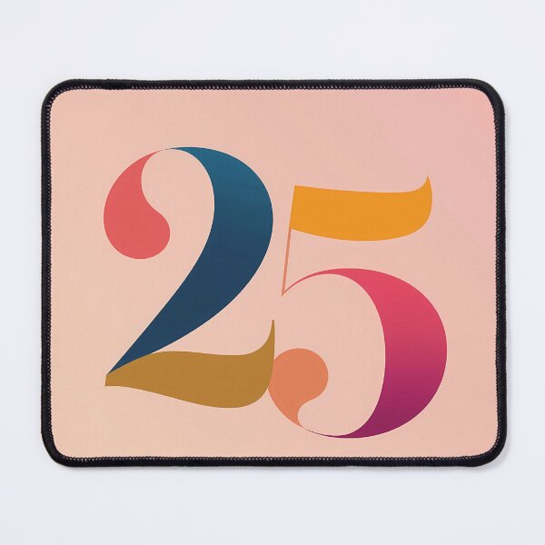 Item preview, Colorful Number 25 Illustration designed and sold by TrendThreadsfor.