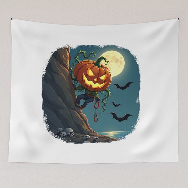 Item preview, Halloween Pumpkin Rock Climbing Art - Spooky Climber Jack O Lantern designed and sold by sharifex.