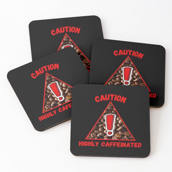 Item preview, Caution Highly Caffeinated Red Letters Coffee  designed and sold by FranciscaDrake.