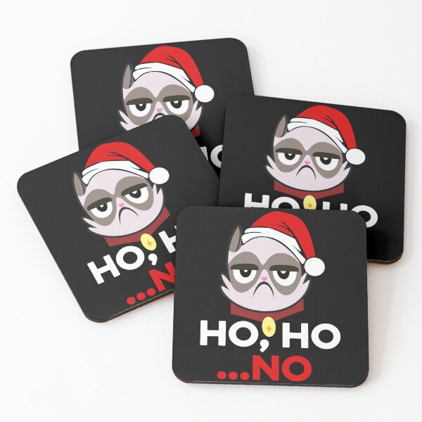 Item preview, Ho Ho .. No Funny Grumpy Anti Christmas Cat Hater No Xmas designed and sold by tedroyegelsd.