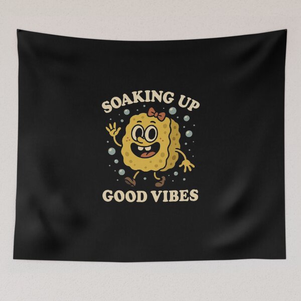 Item preview, Funny Sponge Cartoon – Soaking Up Good Vibes designed and sold by Jocamedahub.
