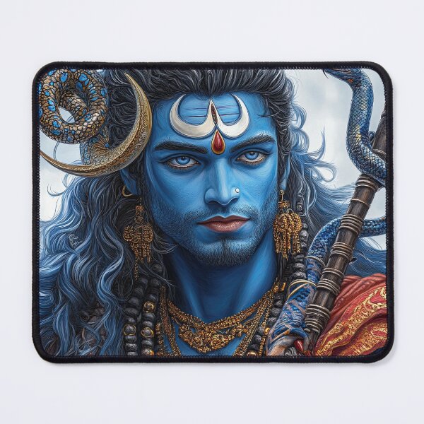 Item preview, Divine Blue Deity with Serpent and Long Hair designed and sold by MamaDong.