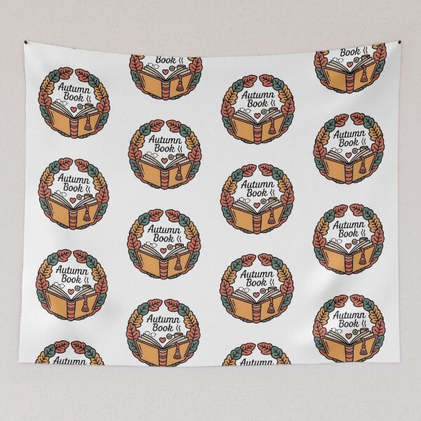 Item preview, Autumn Book Wreath – Cozy Fall Reading Round Design designed and sold by Zibis09.